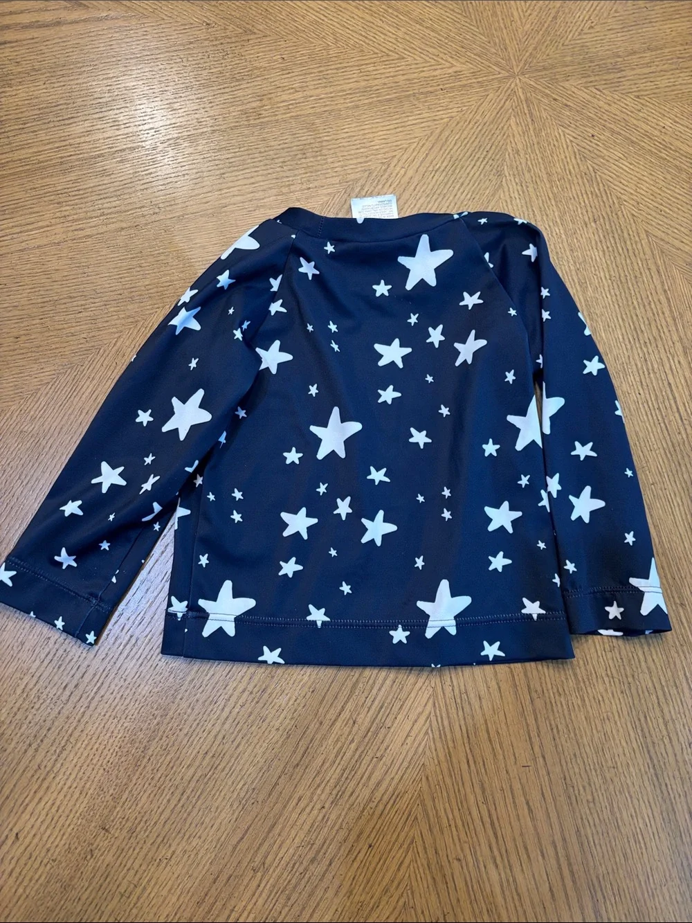 Hanna Andersson Navy and White Star Long-Sleeve Rash Guard